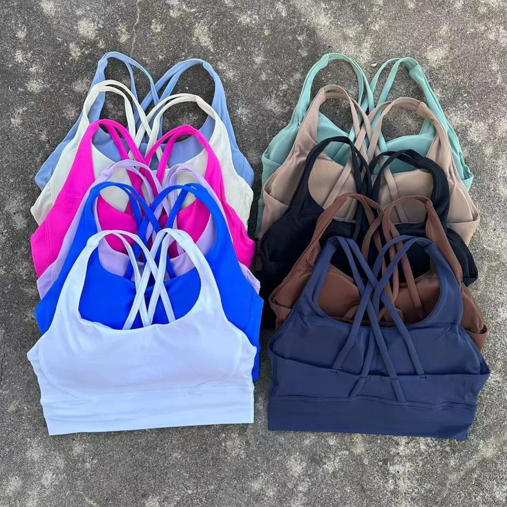 PrimeWalk Solid Color Fitness Sport Bra
